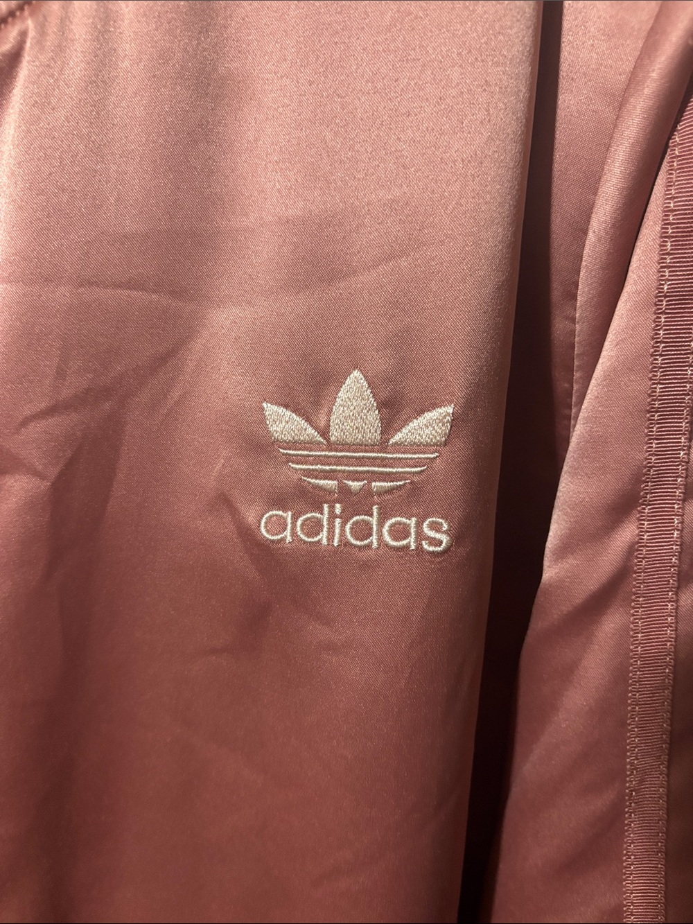 adidas Satin Bomber Jacket in Rose - Picture 7 of 12